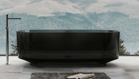 Galatea Design Licorice Wanna wolnostojąca 170x75 Resinmood Black Grey