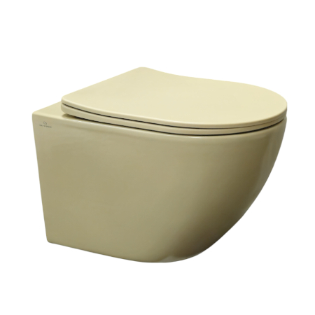 Galatea Design Bulat Miska WC wisząca SwirlFlush z deską wolnoopadającą 49x37 lino matt