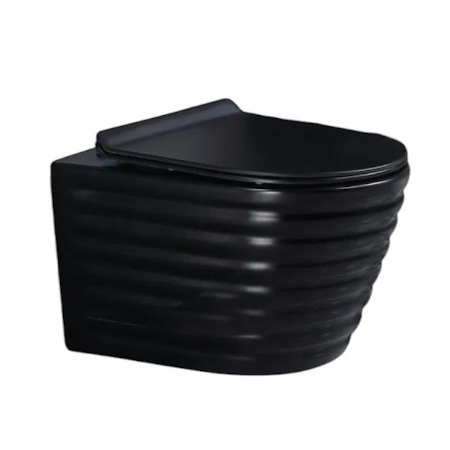 Galatea Design Collet Miska WC wisząca bezrantowa z deską wolnoopadającą 49,5x35,5 cm czarny mat