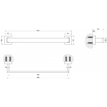 Gessi Rettangolo Uchwyt wannowy 45 cm stainless steel 20893.149 / 20893149