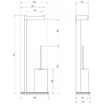 Gessi Rettangolo Szczotka z papiernicą (czarna) stainless steel 20934.149 / 20934149