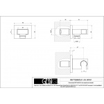 Gessi Rettangolo Kolanko wypływu z uchwytem na słuchawkę stainless steel 20161.149 / 20161149