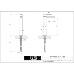 Gessi Rettangolo Bateria Umywalkowa wysoka stainless steel 11922.149 / 11922149