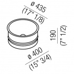 Agape Vieques Umywalka Stawiana na blat Ø43,5 cm biały/szary ACER0798PZG