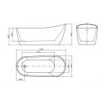  Alanad Gangotri Wanna wolnostojąca 170x72 cm z przelewem szczelinowym Biały AWW-010-170ZP PROMOCJA!!