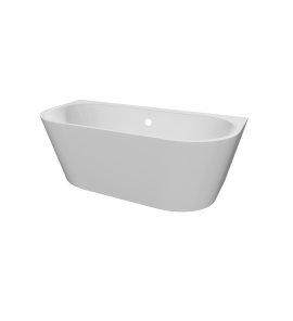 Alanad Gauli Wanna przyścienna 160x75 z przelewem okrągłym biały AWW-004-160NPP