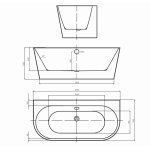 Alanad Gauli Wanna przyścienna 160x75 z przelewem okrągłym biały AWW-004-160NPP