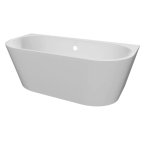 Alanad Gauli Wanna wolnostojąca przyścienna 160x75 z okrągłym przelewem biały AWW-004-160NPP