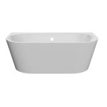 Alanad Gauli Wanna wolnostojąca przyścienna 160x75 z okrągłym przelewem biały AWW-004-160NPP