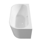 Alanad Gauli Wanna wolnostojąca przyścienna 160x75 z okrągłym przelewem biały AWW-004-160NPP