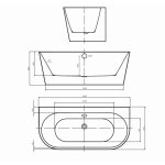 Alanad Gauli Wanna wolnostojąca przyścienna 160x75 z okrągłym przelewem biały AWW-004-160NPP