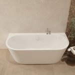 Alanad Gauli Wanna wolnostojąca przyścienna 160x75 z okrągłym przelewem biały AWW-004-160NPP