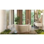 Alanad Manam Umywalka kamienna owalna nablatowa 590x390 mm szary marmur KUN-002SZ