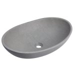 Alanad Manam Umywalka kamienna owalna nablatowa 590x390 mm szary marmur KUN-002SZ