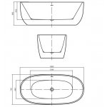 Alanad Otemma Wanna wolnostojąca 160x75 cm z przelewem szczelinowym AWW-006-160ZP