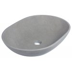Alanad Pinatubo Umywalka kamienna owalna nablatowa 600x430 mm szary marmur KUN-003SZ