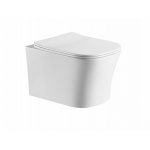 Alanad Siklawa Miska WC wisząca bezrantowa z deską wolnoopadającą 48,5x36x36 cm biała CMW-003