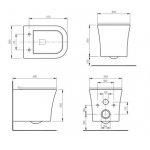 Alanad Siklawa Miska WC wisząca bezrantowa z deską wolnoopadającą 48,5x36x36 cm biała CMW-003