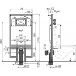 Alca PLAST Sádromodul Slim Podtynkowy system instalacyjny do suchej zabudowy AM1101/1200