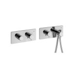 Alpi Allen Bateria prysznicowa podtynkowa termostatyczna z zestawem prysznicowym i zaworem odcinającym chrom AL98L167DCR