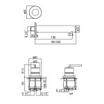 Alpi Allen Bateria umywalkowa nablatowa z wylewką podtynkową chrom AL98877/23CR