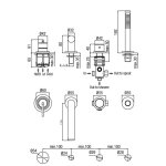 Alpi Allen Bateria wannowa na brzeg wanny 4-otworowa chrom ALM27D31362CR