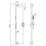 Alpi Allen Drążek prysznicowy ze słuchawką i wężem PVC chrom KI101CR