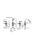 Alpi Le Grand Bateria bidetowa 3-otworowa chrom LG14621CR