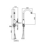 Alpi Le Grand Bateria kuchenna jednootworowa chrom LG14283CR