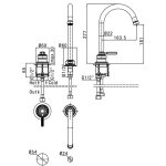 Alpi Le Grand Bateria umywalkowa 2-otworowa chrom LG14377CR