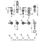 Alpi Le Grand Bateria wannowa na brzeg wanny 5-otworowa chrom LGPX21D31371CR