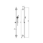 Alpi Le Grand Drążek prysznicowy ze słuchawką i wężem chrom KI105CR