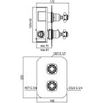 Alpi London Bateria prysznicowa podtynkowa termostatyczna z zaworem odcinającym chrom LO89161CR