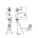 Alpi London Bateria umywalkowa jednootworowa z korkiem chrom LO41476CR
