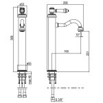 Alpi London Bateria umywalkowa jednootworowa chrom LO41477/SCR