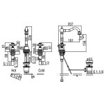 Alpi London Bateria umywalkowa 3-otworowa z korkiem chrom LO41691CR