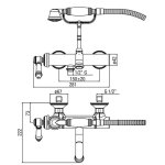 Alpi London Bateria wannowo-natryskowa natynkowa z zestawem prysznicowym chrom LO41800CR