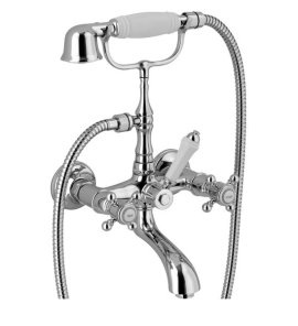 Alpi London Bateria wannowo-natryskowa natynkowa z zestawem prysznicowym chrom LO41600CR