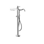  Alpi London Bateria wannowo-natryskowa wolnostojąca z zestawem prysznicowym i półką chrom LO411804CR