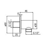 Alpi London Kolanko wypływu z mosiądzu chrom AC172CR