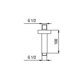 Alpi London Ramię prysznicowe chrom BD040CR