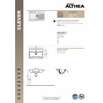  Althea Clever Umywalka ścienna 60x39 cm biała 30383 W MAGAZYNIE!!