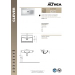  Althea Clever Umywalka ścienna 70x39 cm biała 30384 W MAGAZYNIE!!