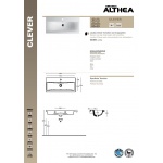 Althea Clever Umywalka ścienna 80x39 cm biała 30385