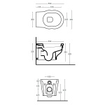 Althea Royal Miska WC wisząca 55x36 cm z deską wolnoopadającą biała ROYAL1 40954+41083