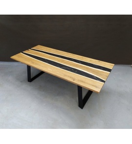 Ambivalent Stół z ciemnego dębu i żywicy 2, 235x100 cm