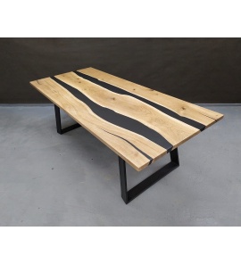 Ambivalent Stół z dębu i czarnej żywicy 1, 230x100 cm