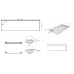 Antonio Lupi 00 Brodzik prostokątny 130x80-300 cm Prawy biały 00_XL130DX