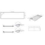 Antonio Lupi 00 Brodzik prostokątny 140x80-300 cm Prawy biały 00_XL140DX