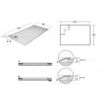 Antonio Lupi 00 Brodzik prostokątny 80x110 cm Prawy biały 00_ST2DX